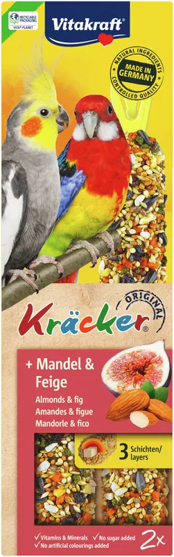 Neue Ware Vitakraft Kräcker® Mandel/Feige Großsittiche 2 Stück